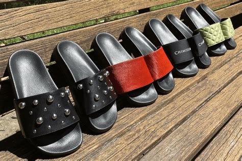 Red Leather and PU Slides 